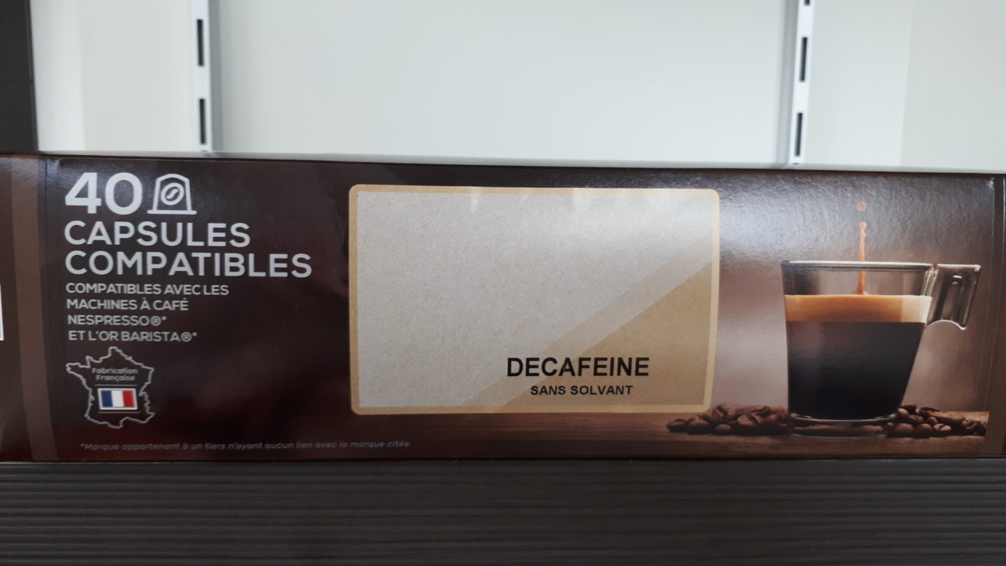 Boite 40 capsules compatibles Nespresso / Décaféiné